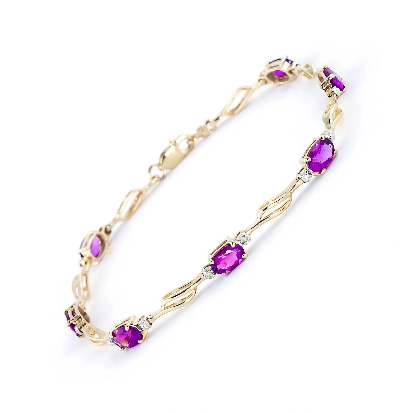 Yellow Gold Diamond & Pink Topaz — Mariaida