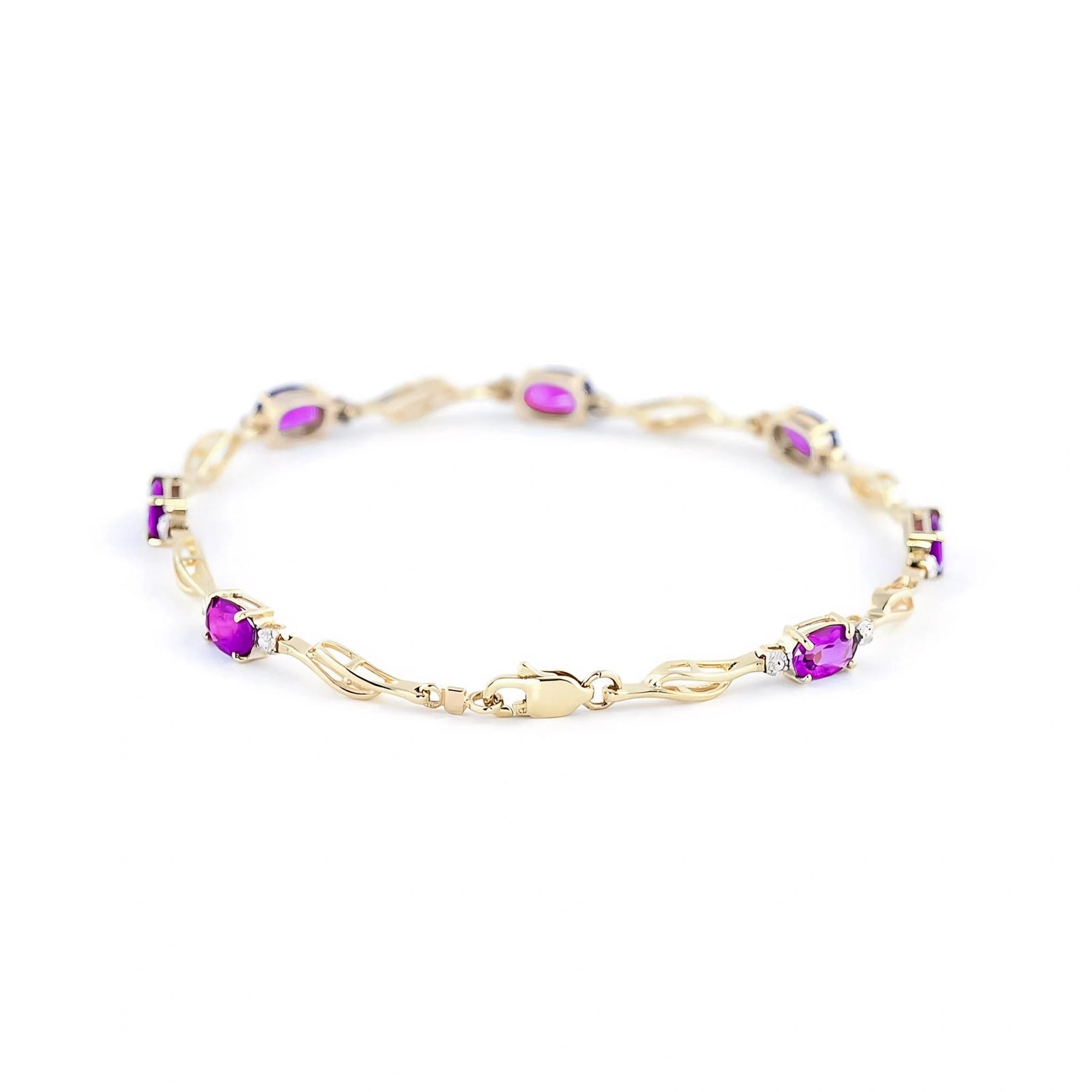 Yellow Gold Diamond & Pink Topaz — Mariaida
