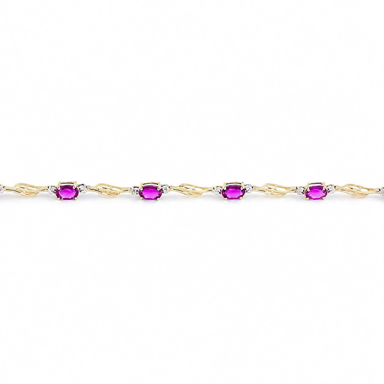 Yellow Gold Diamond & Pink Topaz — Mariaida