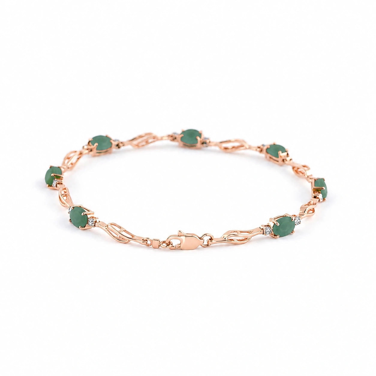 Rose Gold Emerald & Diamond — Mariaida