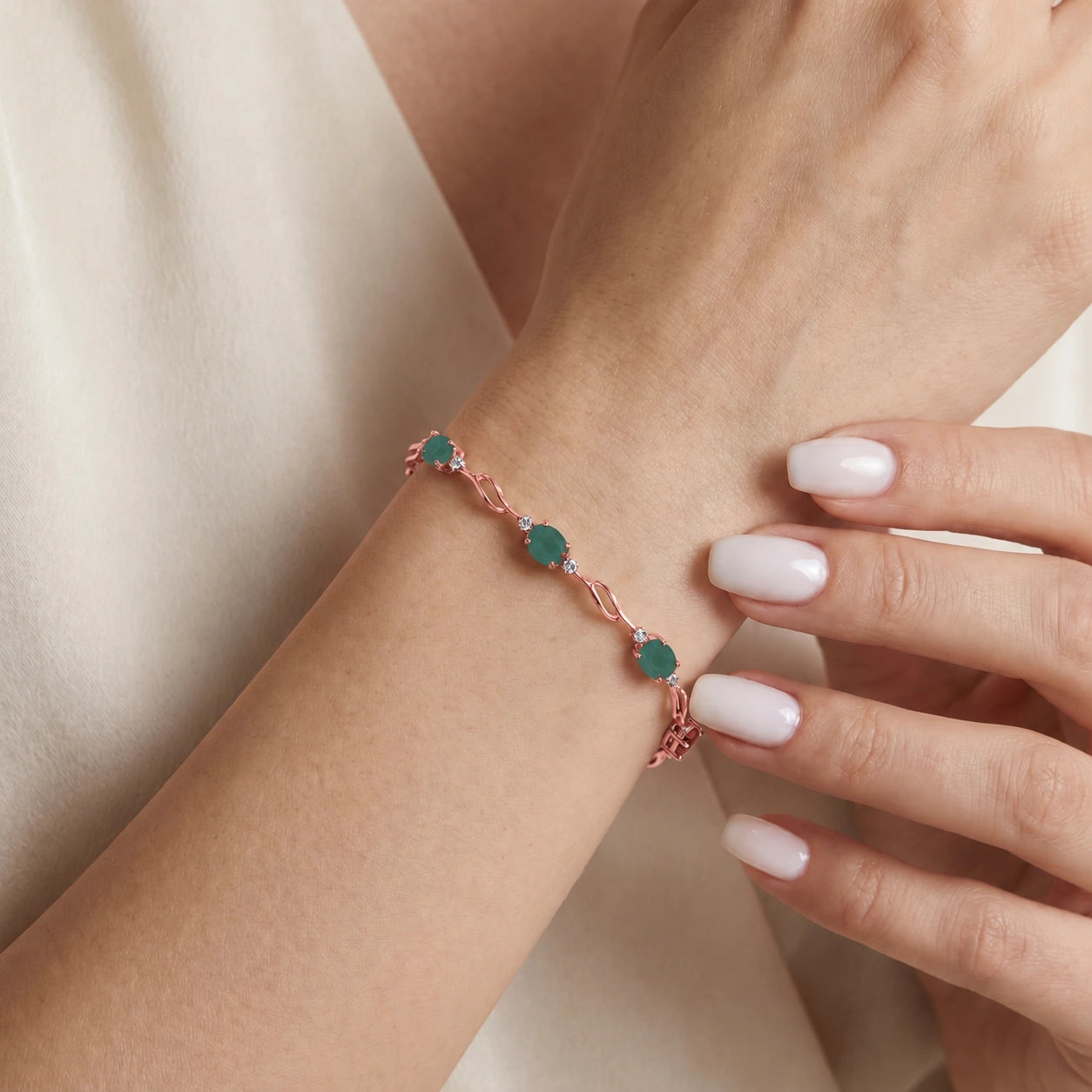 Rose Gold Emerald & Diamond — Mariaida