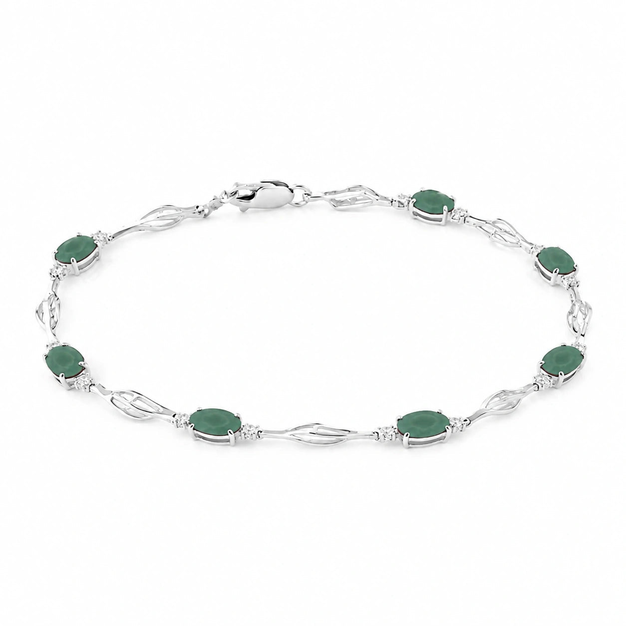 White Gold Emerald & Diamond — Mariaida