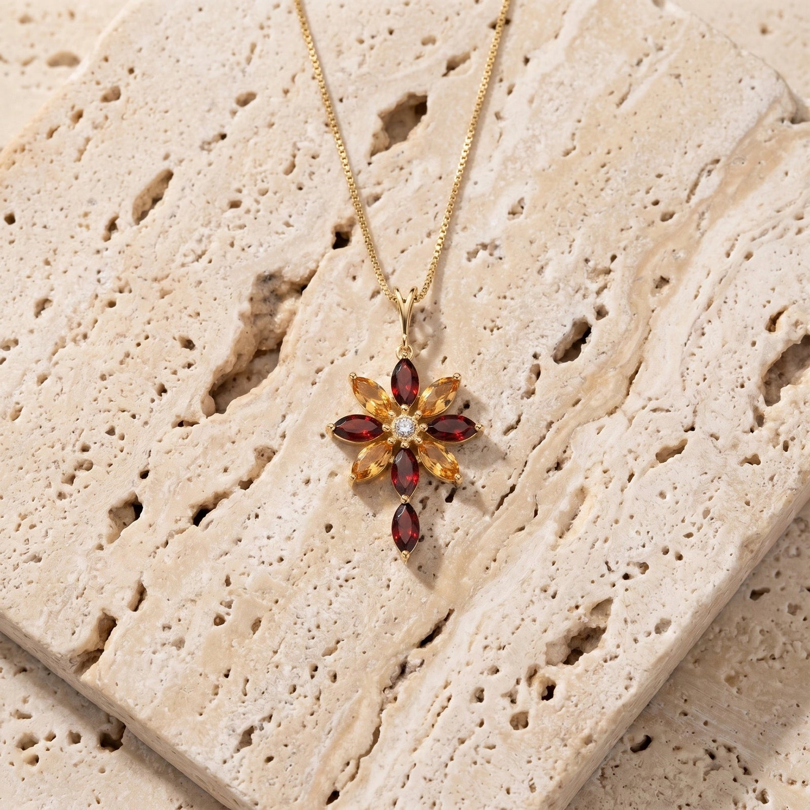 Yellow Gold Garnet — Angelina