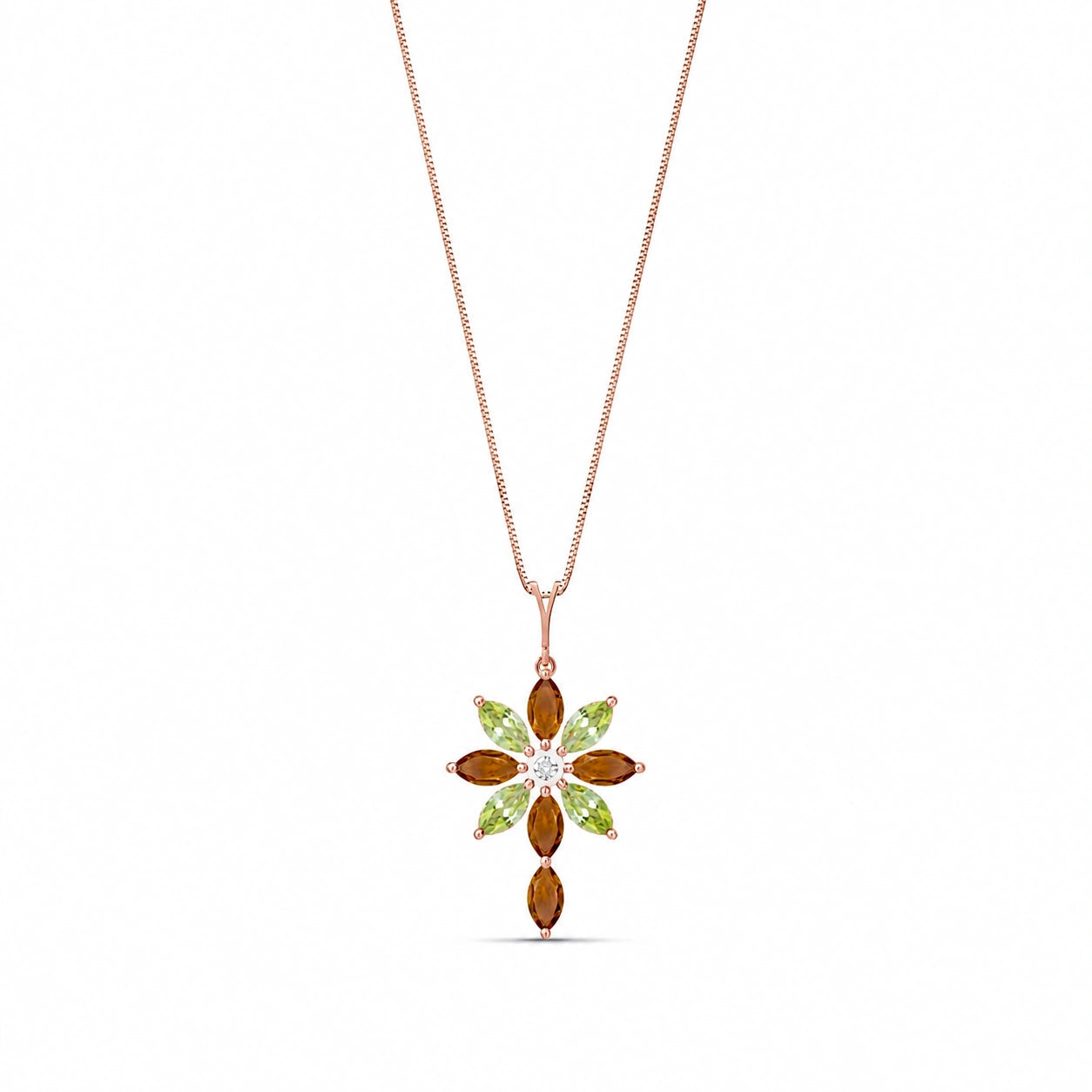 Rose Gold Peridot & Diamond & Citrine — Angelina