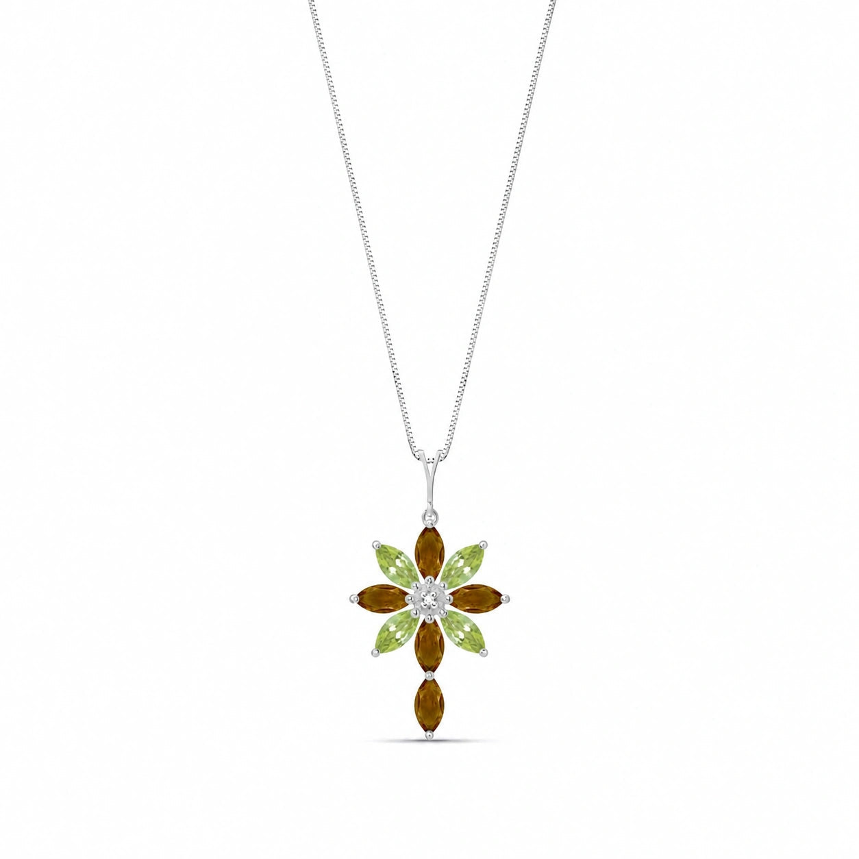 White Gold Peridot & Diamond & Citrine — Angelina