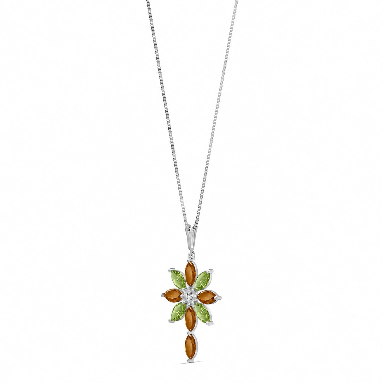 White Gold Peridot & Diamond & Citrine — Angelina