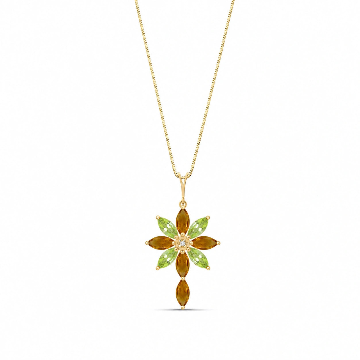 Yellow Gold Peridot & Diamond & Citrine — Angelina