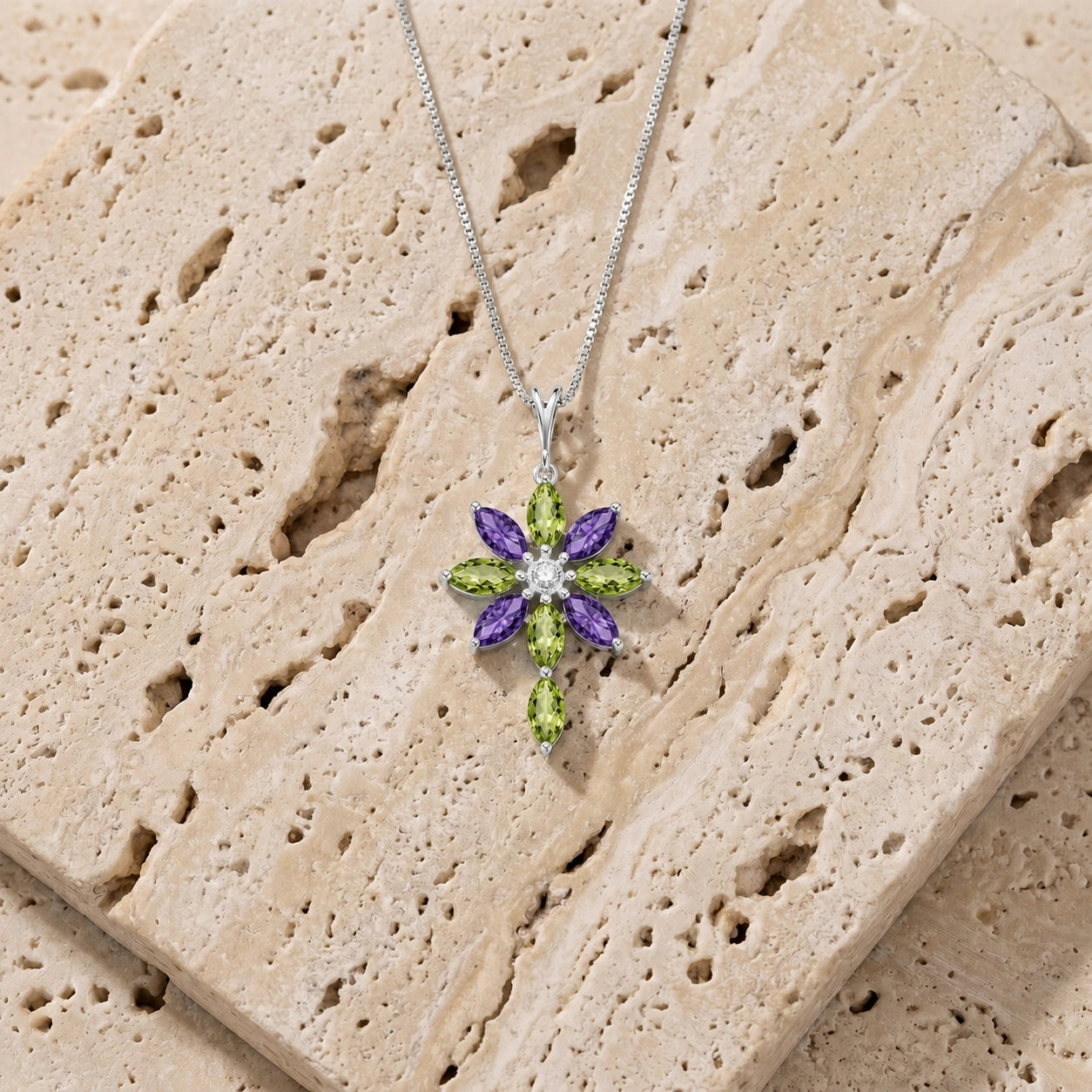 White Gold Peridot — Angelina