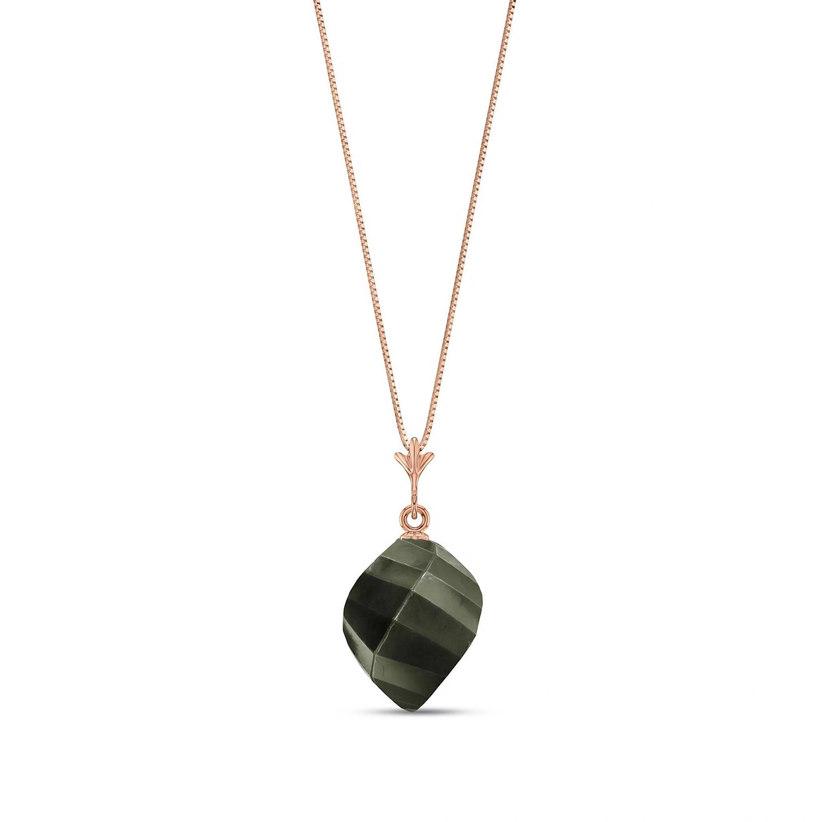 Rose Gold Pendant Necklace Blue Topaz 10K — Malvina