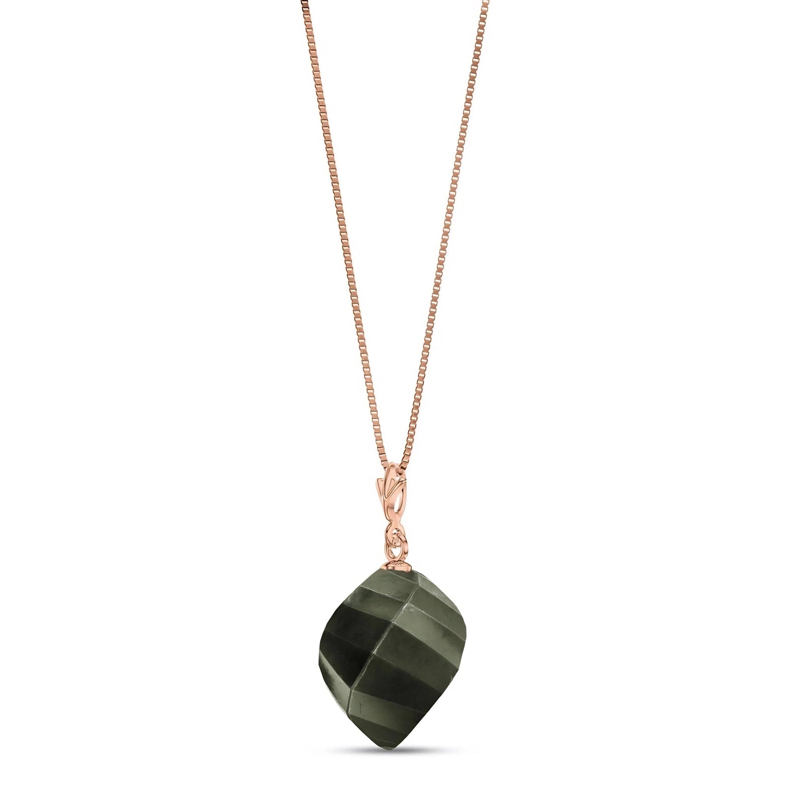 Rose Gold Pendant Necklace Blue Topaz 10K — Malvina