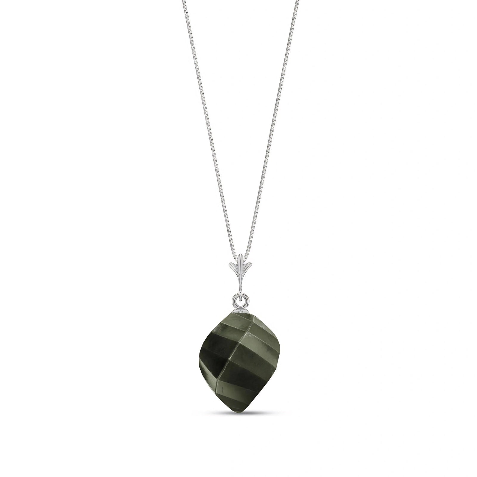 White Gold Pendant Necklace Blue Topaz 10K — Malvina