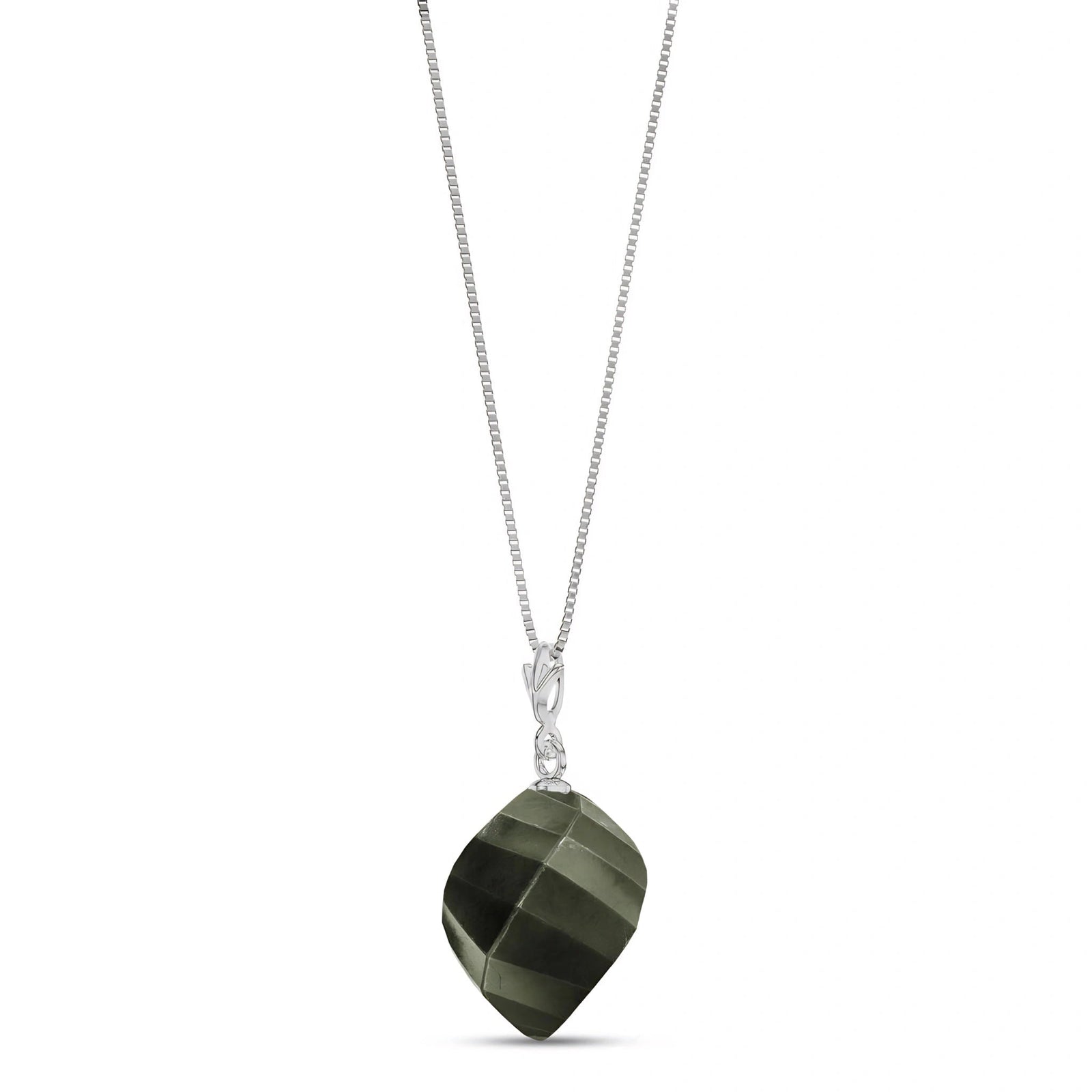 White Gold Pendant Necklace Blue Topaz 10K — Malvina