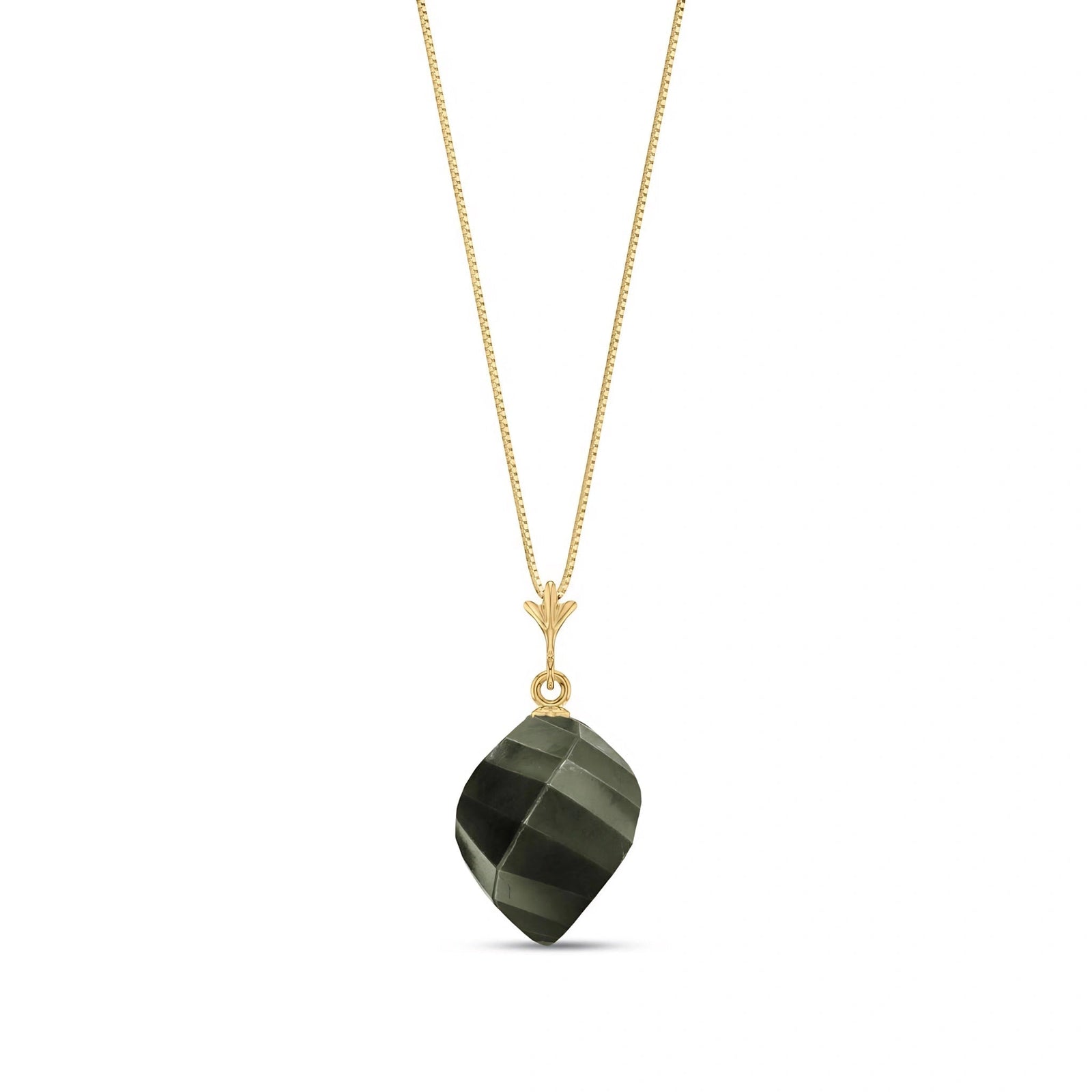 Yellow Gold Pendant Necklace Blue Topaz 10K — Malvina