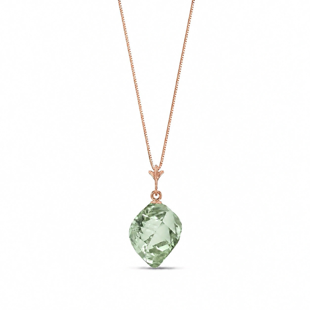 Rose Gold Pendant Necklace Citrine 10K — Malvina