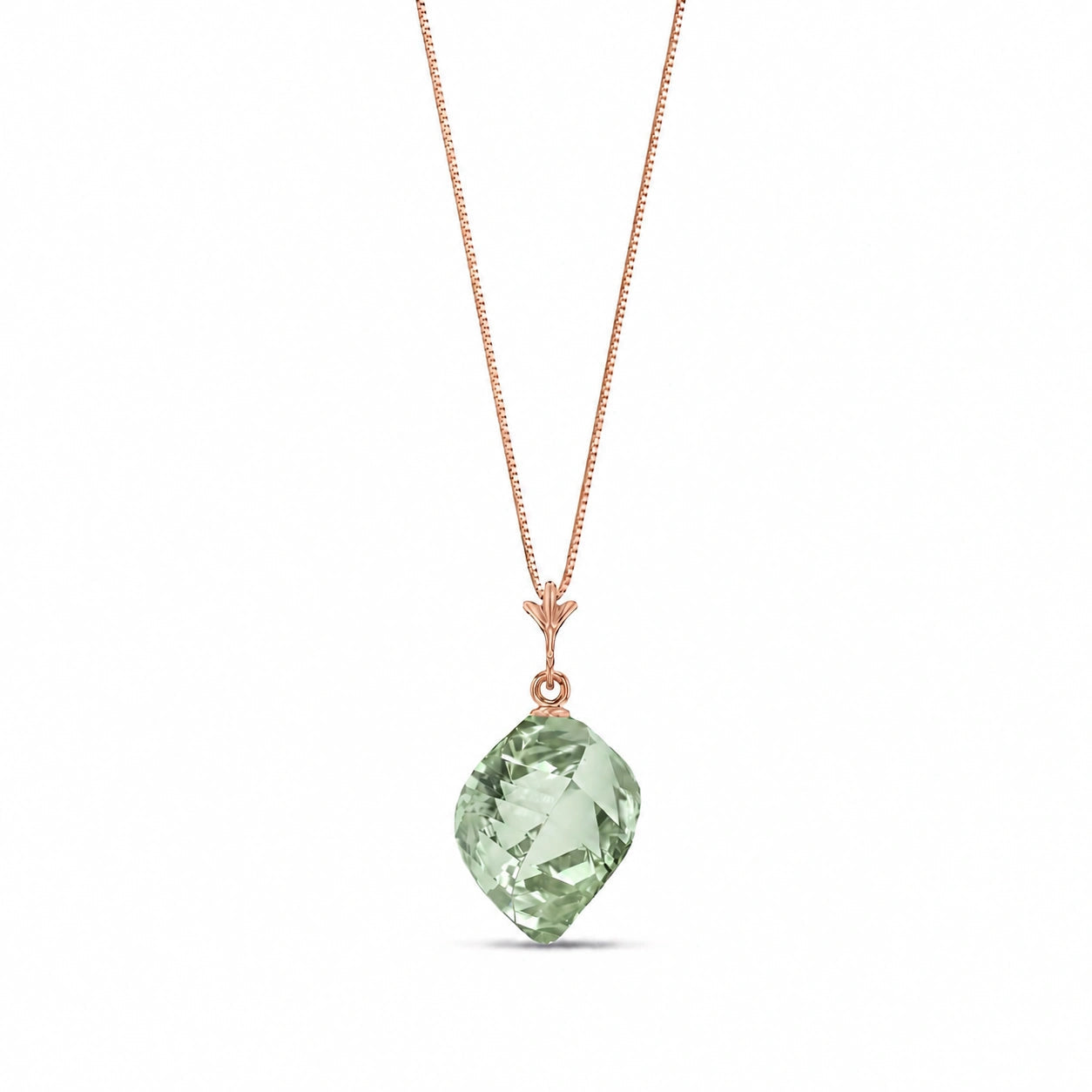 Rose Gold Pendant Necklace Citrine 10K — Malvina