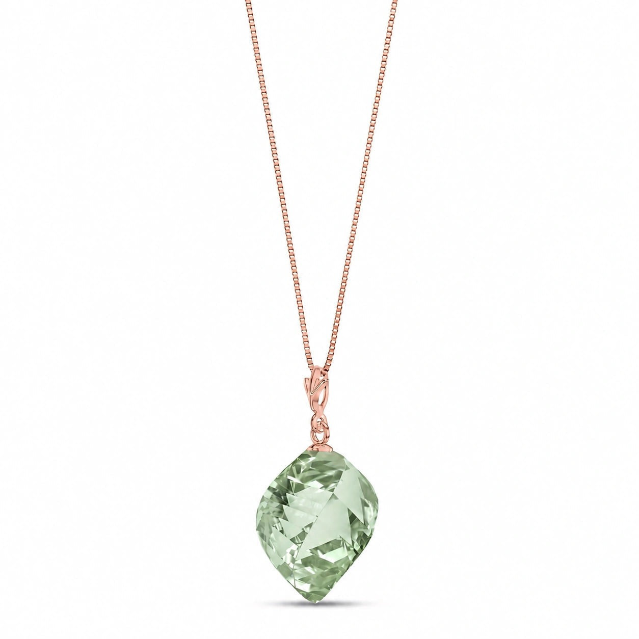 Rose Gold Pendant Necklace Citrine 10K — Malvina