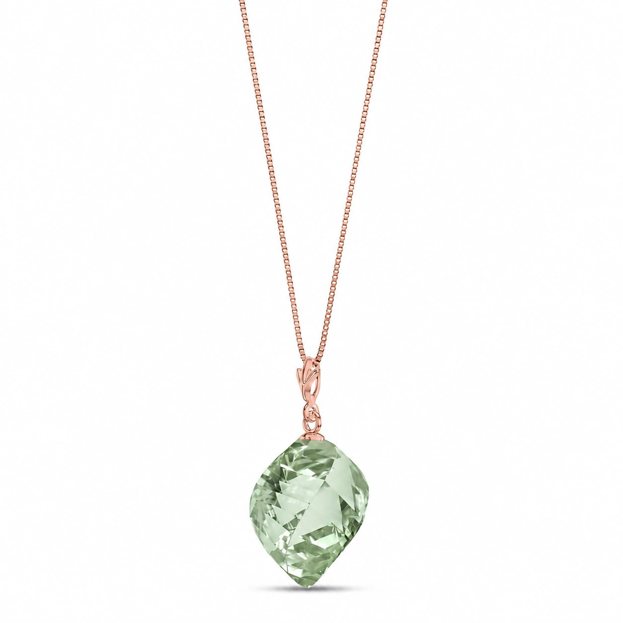 Rose Gold Pendant Necklace Citrine 10K — Malvina