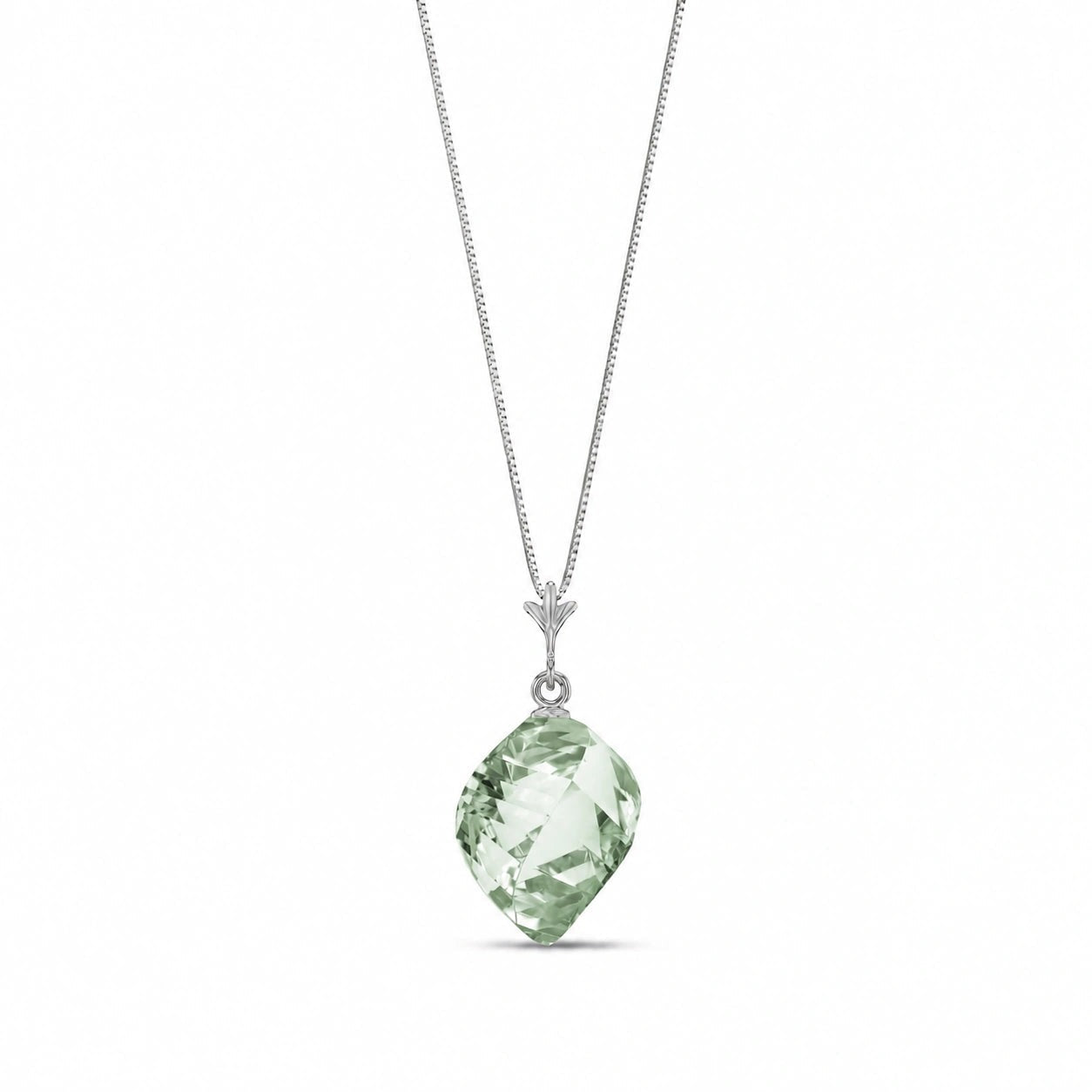 White Gold Pendant Necklace Citrine 10K — Malvina
