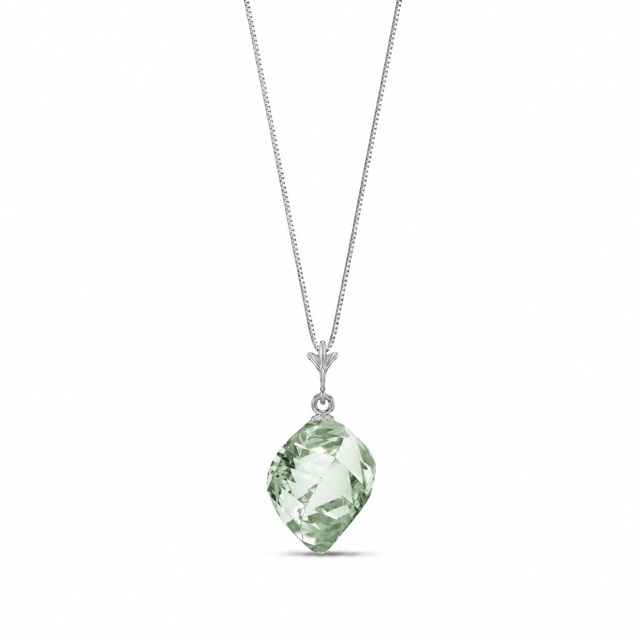 White Gold Pendant Necklace Citrine 10K — Malvina