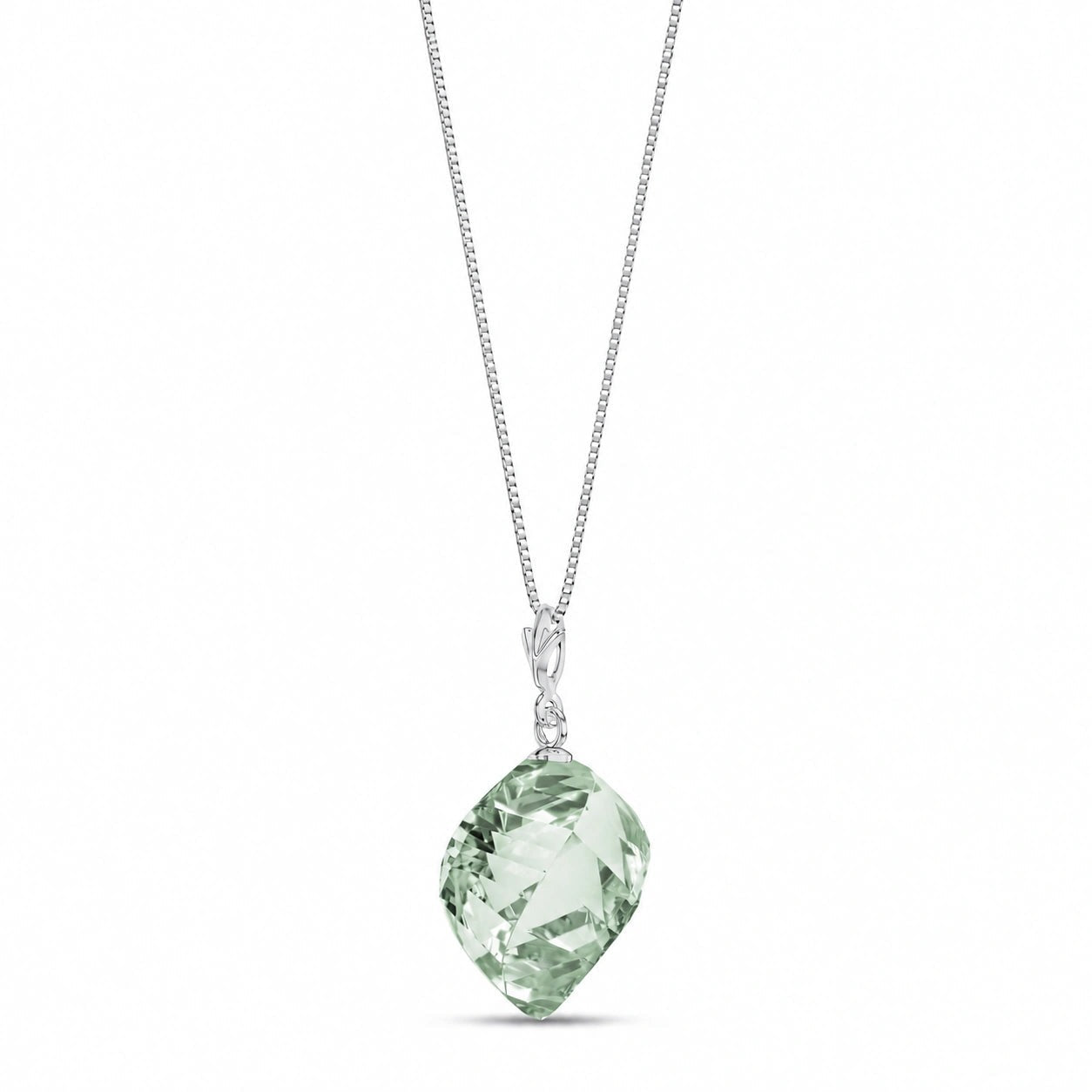 White Gold Pendant Necklace Citrine 10K — Malvina