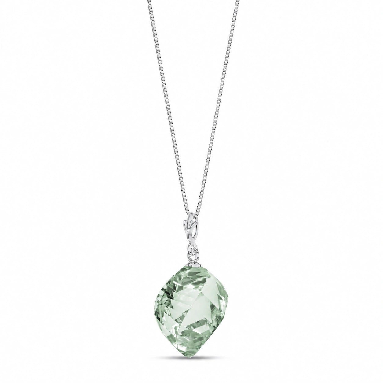 White Gold Pendant Necklace Citrine 10K — Malvina