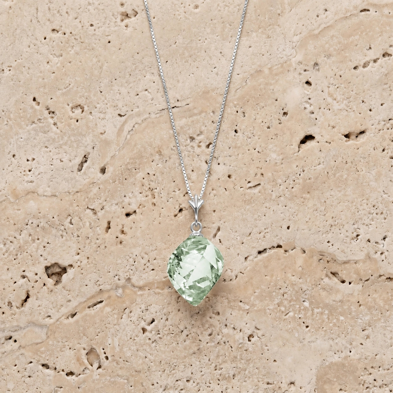 White Gold Pendant Necklace Citrine 10K — Malvina