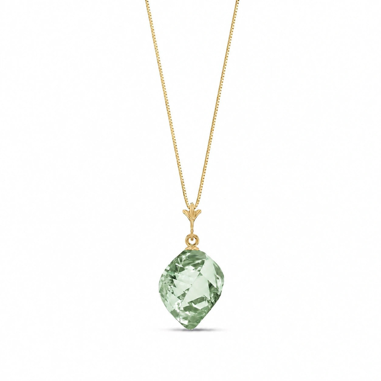 Yellow Gold Pendant Necklace Citrine 10K — Malvina
