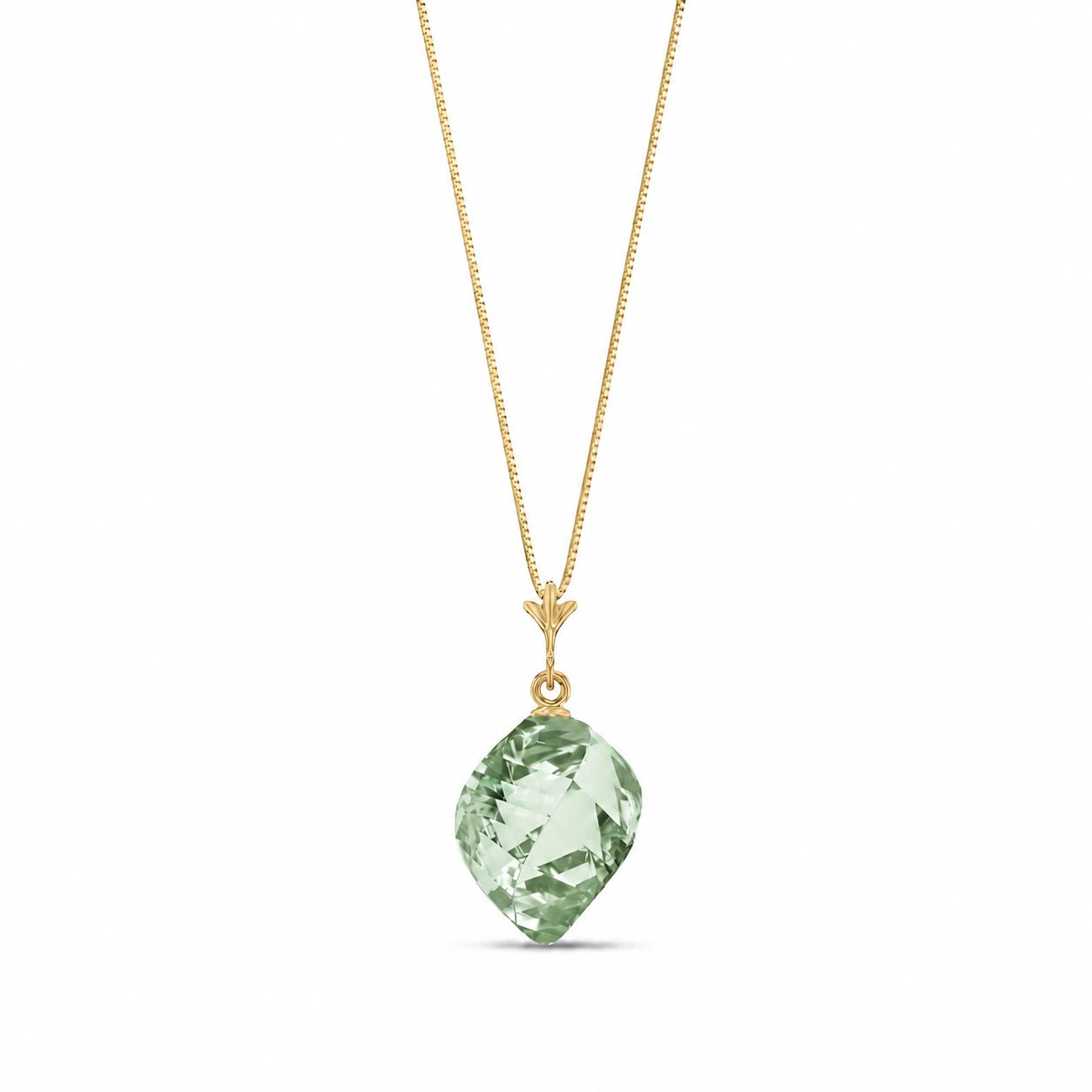 Yellow Gold Pendant Necklace Citrine 10K — Malvina