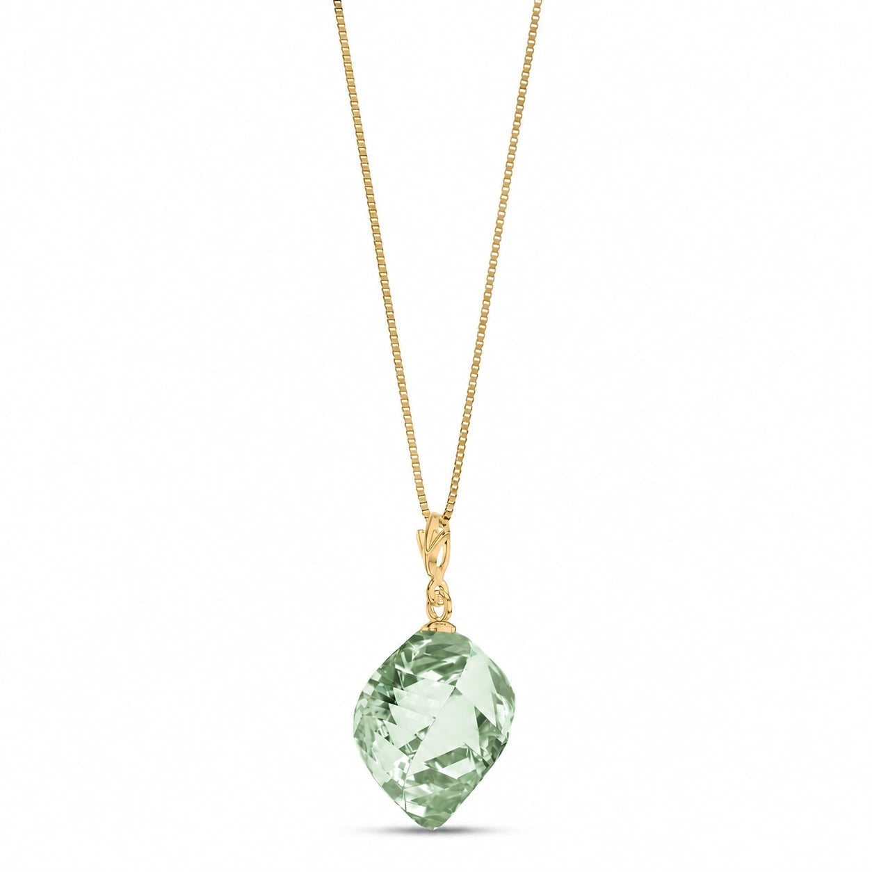 Yellow Gold Pendant Necklace Citrine 10K — Malvina