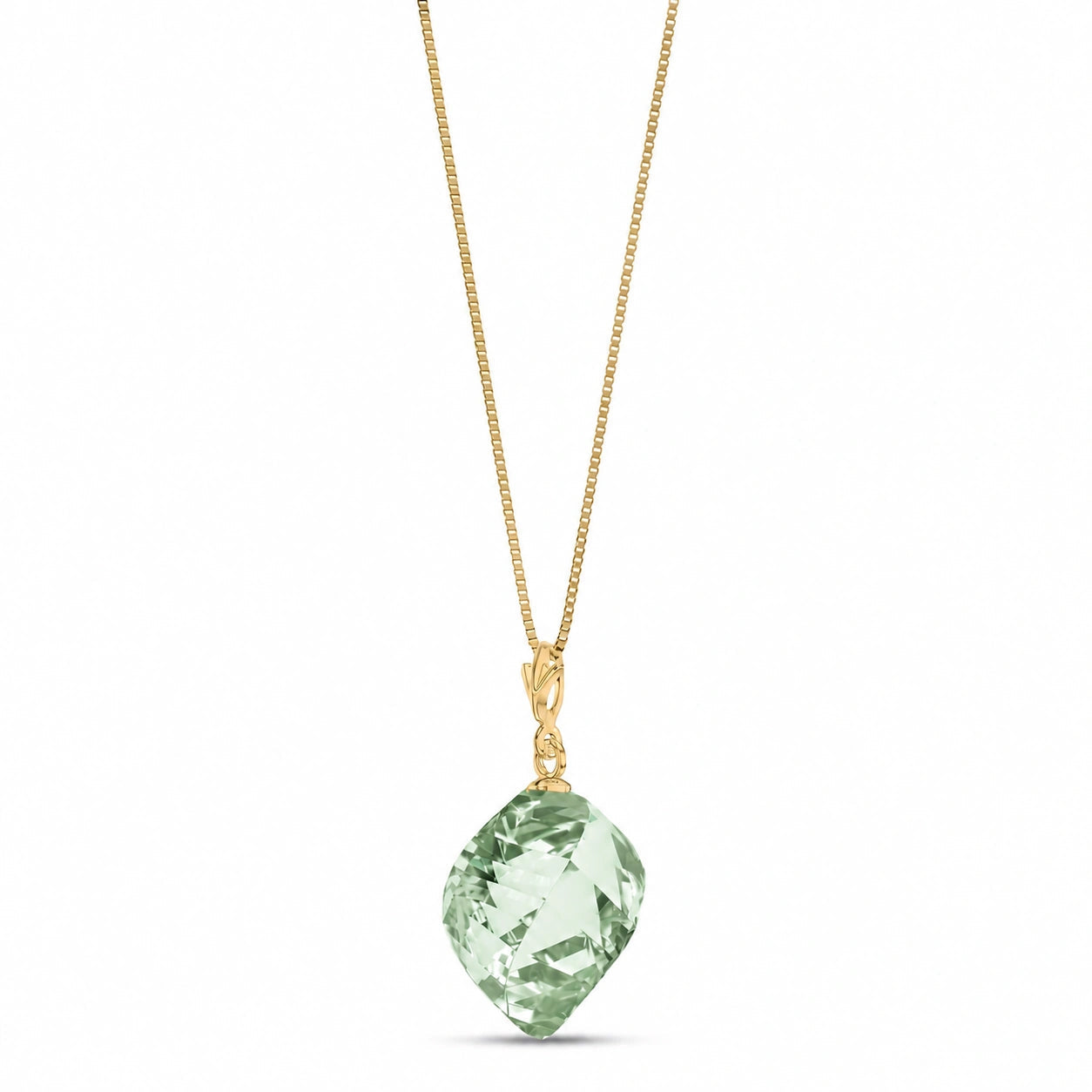 Yellow Gold Pendant Necklace Citrine 10K — Malvina