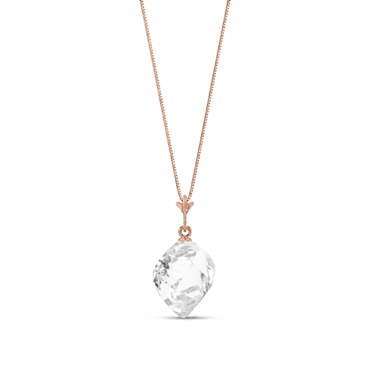 Rose Gold Pendant Necklace Lemon Quartz 10K — Malvina