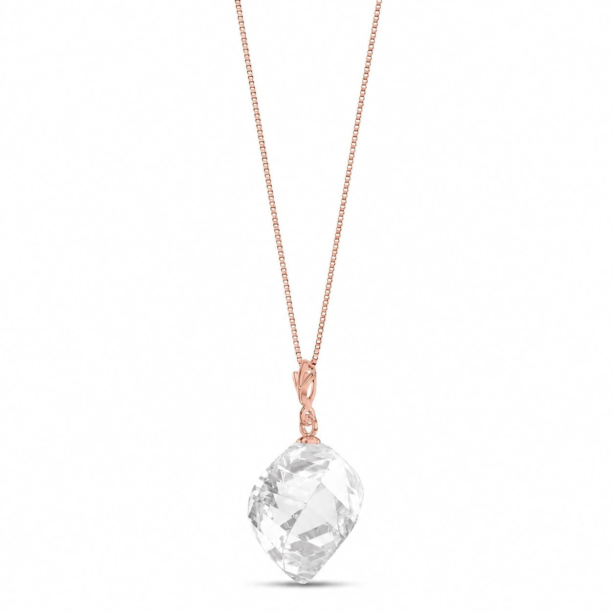 Rose Gold Pendant Necklace Lemon Quartz 10K — Malvina