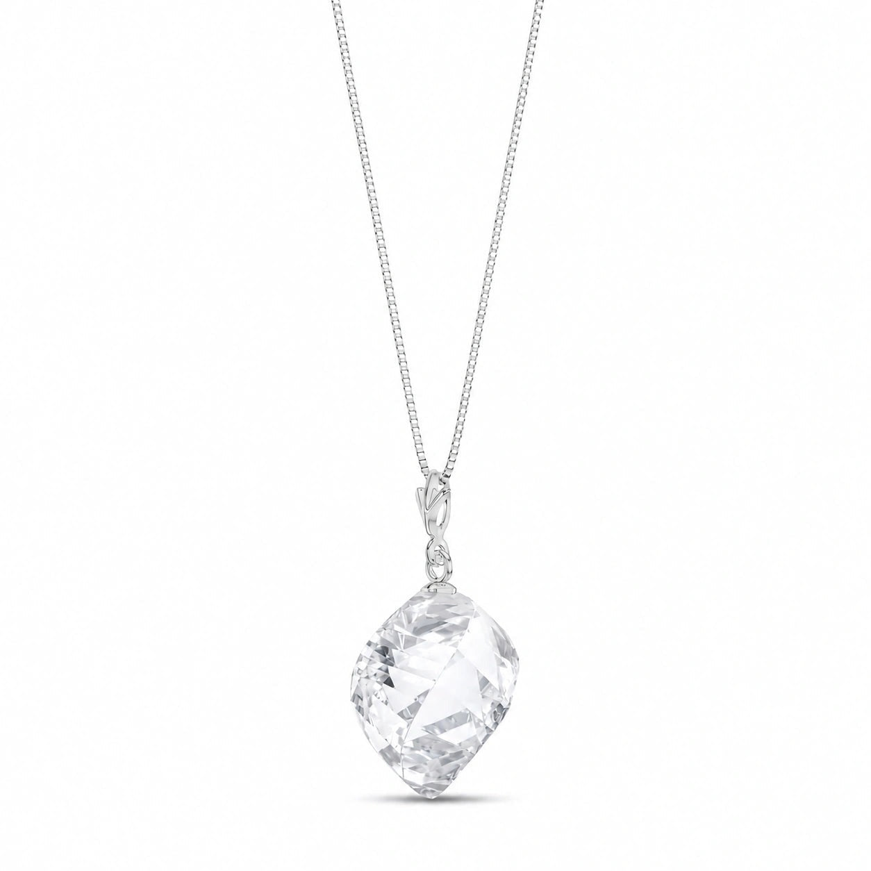 White Gold Pendant Necklace Lemon Quartz 10K — Malvina