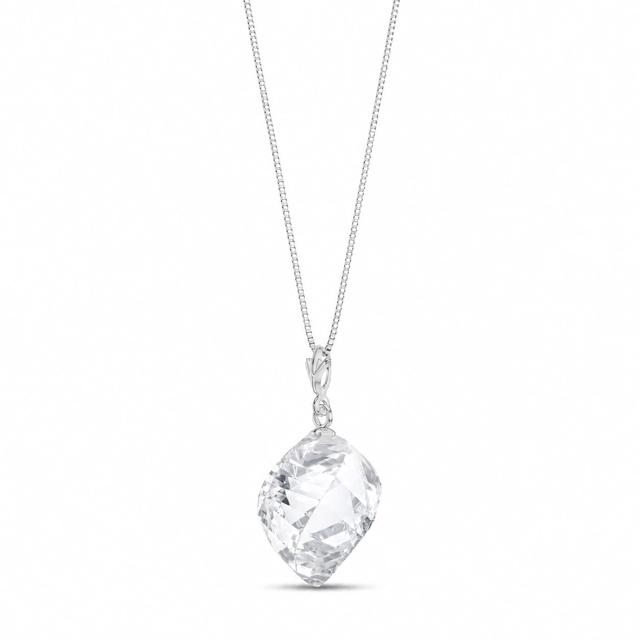 White Gold Pendant Necklace Lemon Quartz 10K — Malvina