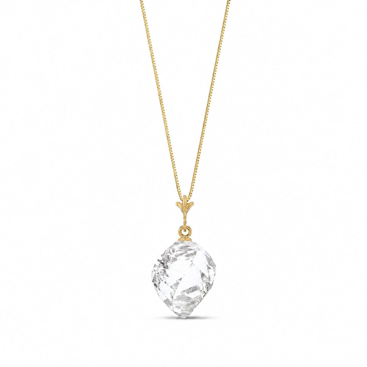 Yellow Gold Pendant Necklace Lemon Quartz 10K — Malvina