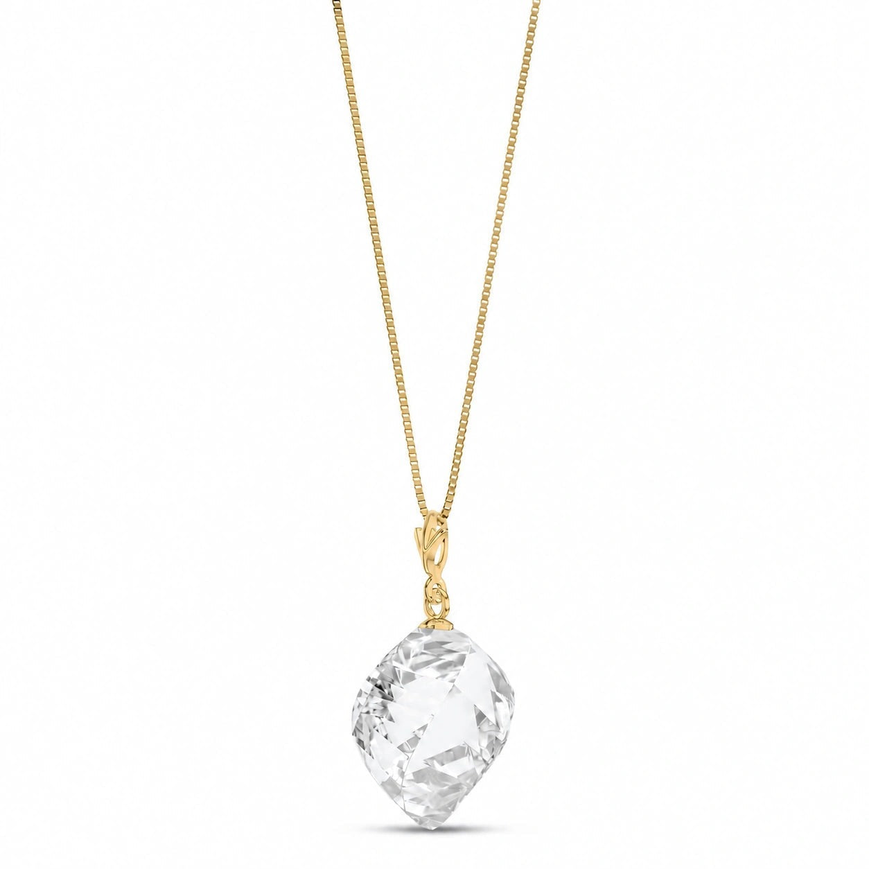 Yellow Gold Pendant Necklace Lemon Quartz 10K — Malvina