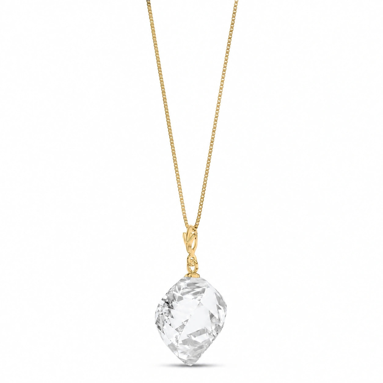 Yellow Gold Pendant Necklace Lemon Quartz 10K — Malvina