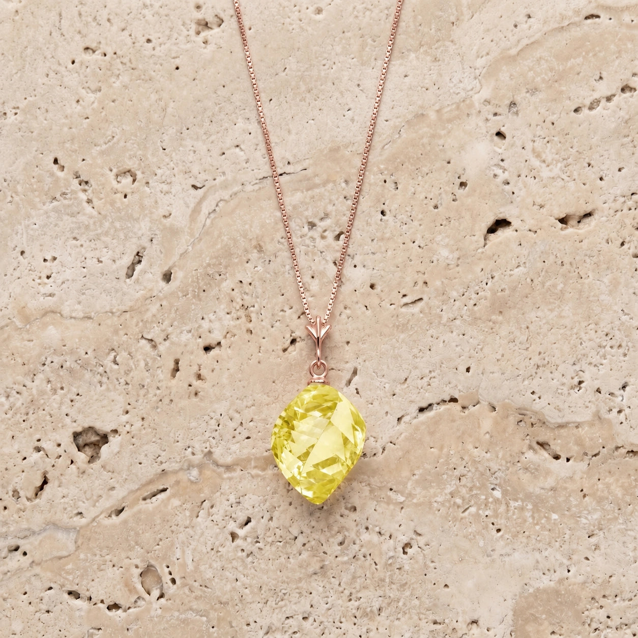 Rose Gold Pendant Necklace Spinel 10K — Malvina