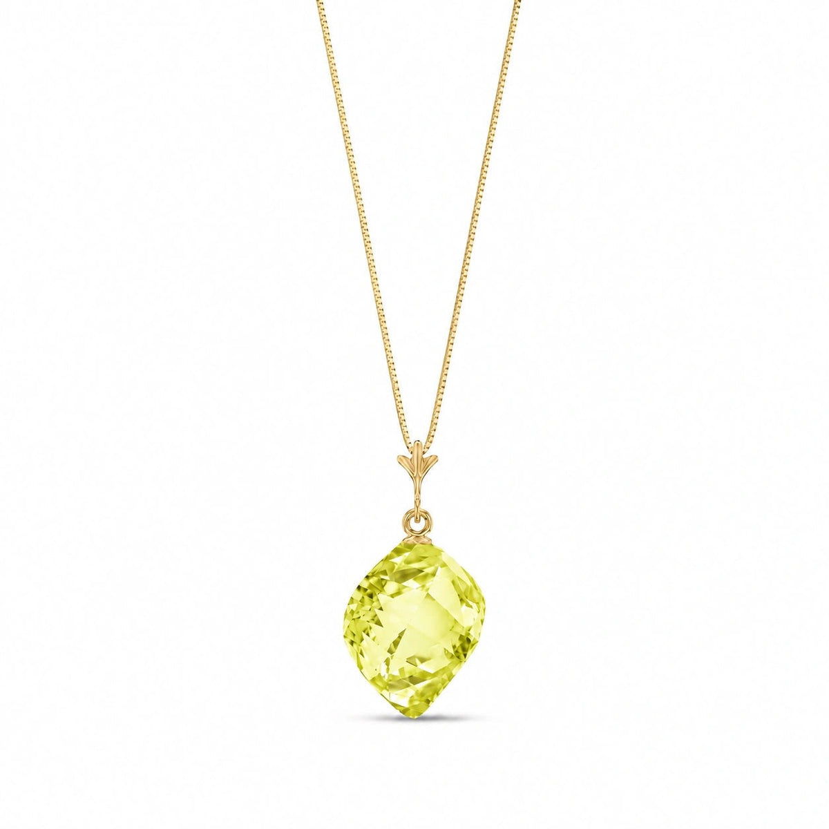 Yellow Gold Pendant Necklace Spinel 10K — Malvina