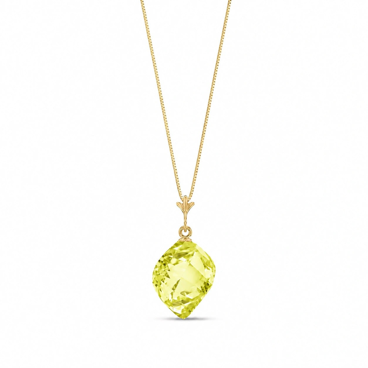 Yellow Gold Pendant Necklace Spinel 10K — Malvina