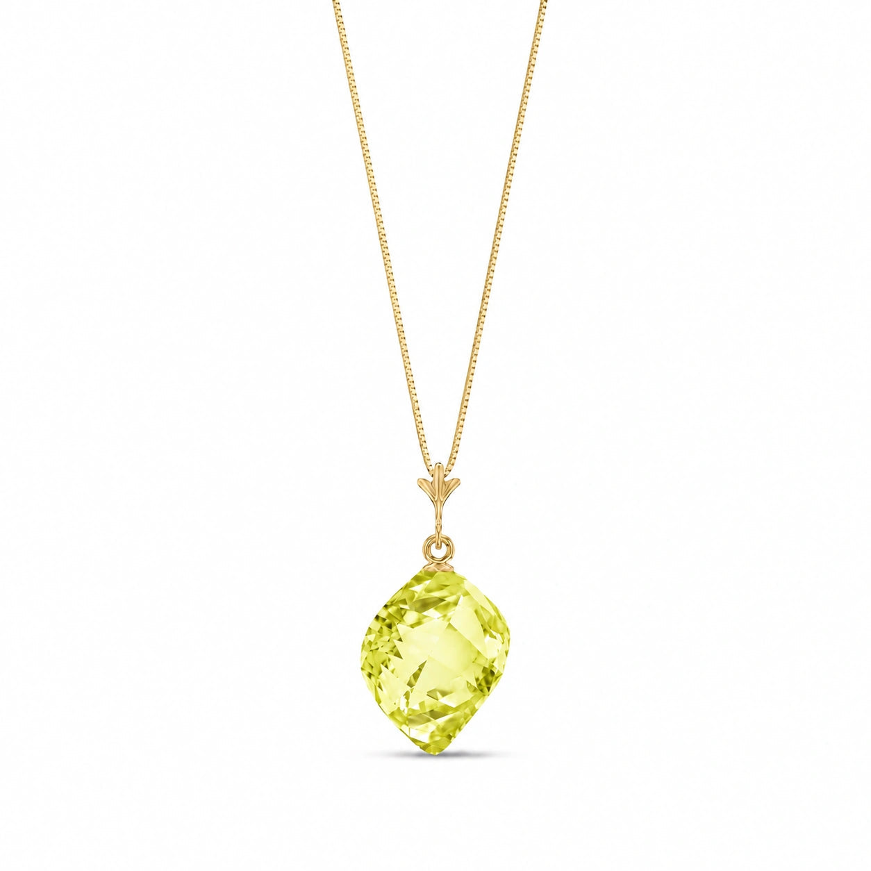 Yellow Gold Pendant Necklace Spinel 10K — Malvina