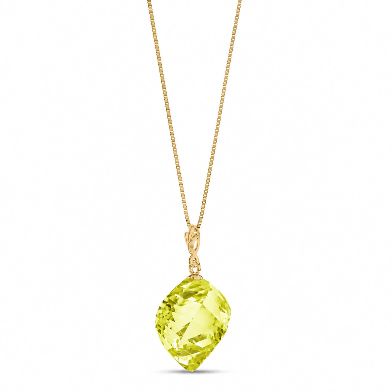 Yellow Gold Pendant Necklace Spinel 10K — Malvina