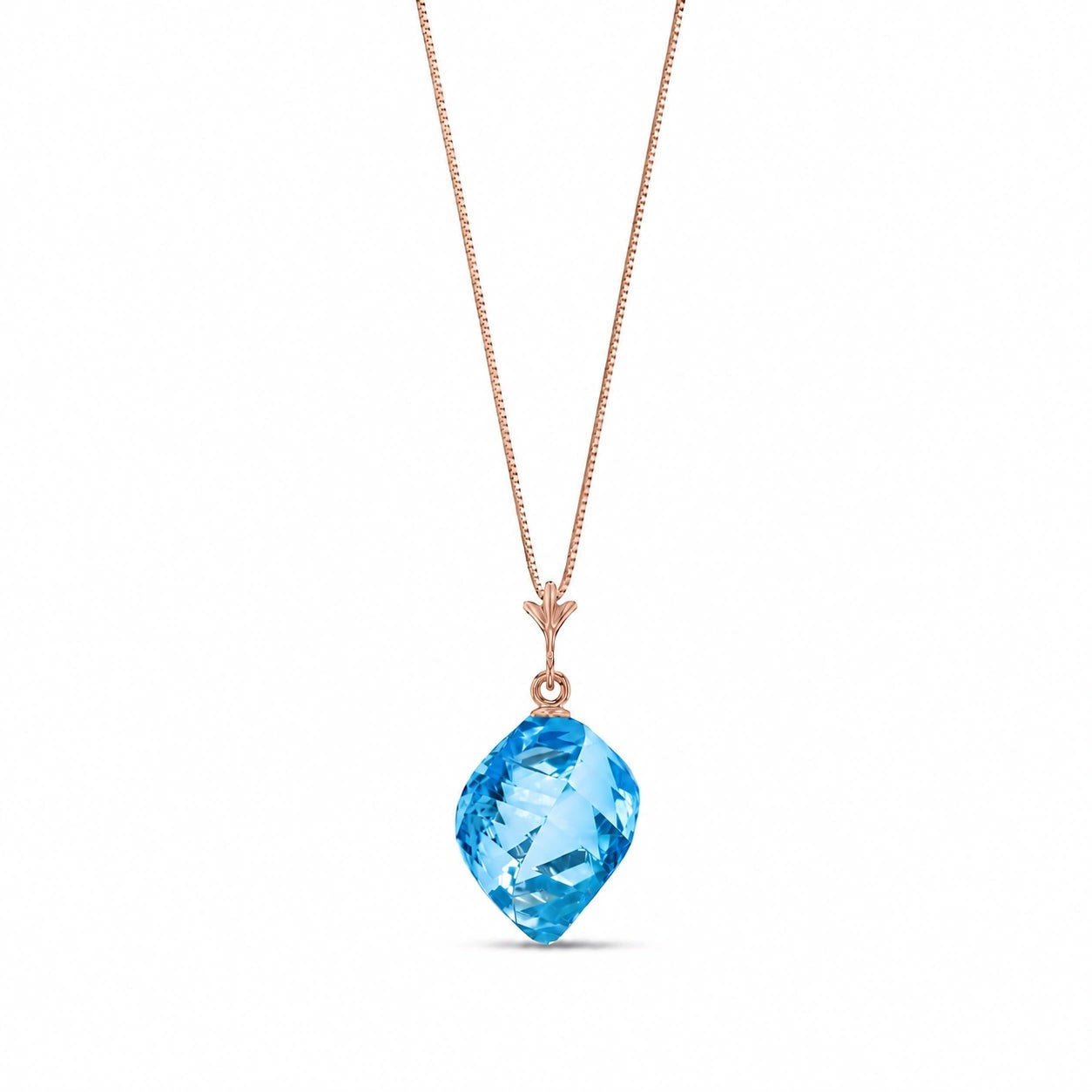 Rose Gold Pendant Necklace White Topaz 10K — Malvina