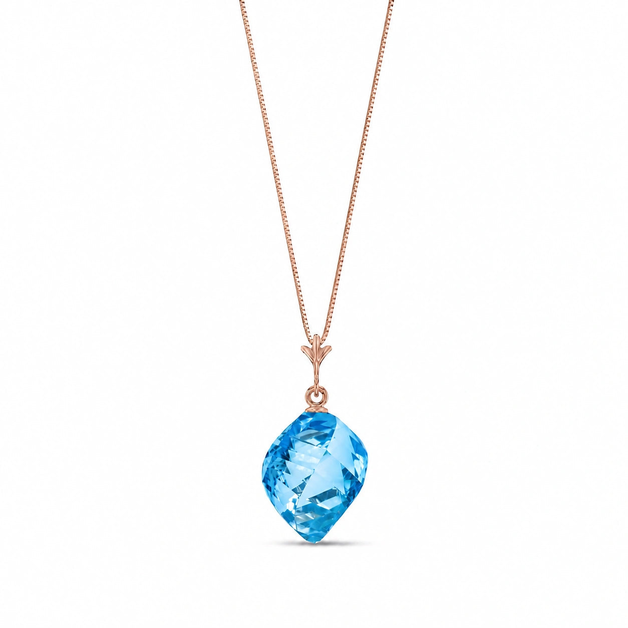 Rose Gold Pendant Necklace White Topaz 10K — Malvina