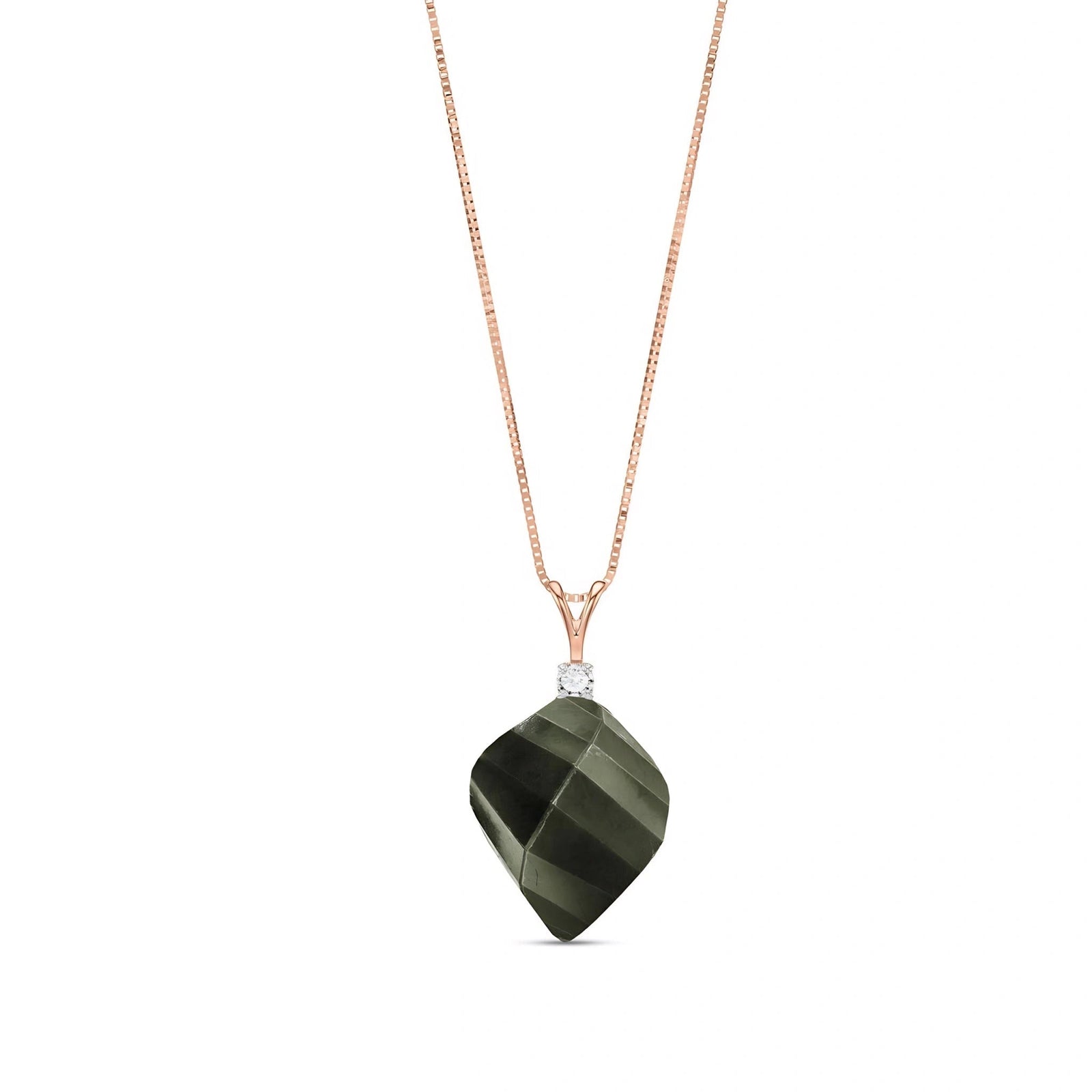 Rose Gold Pendant Necklace White Topaz 10K — Malvina