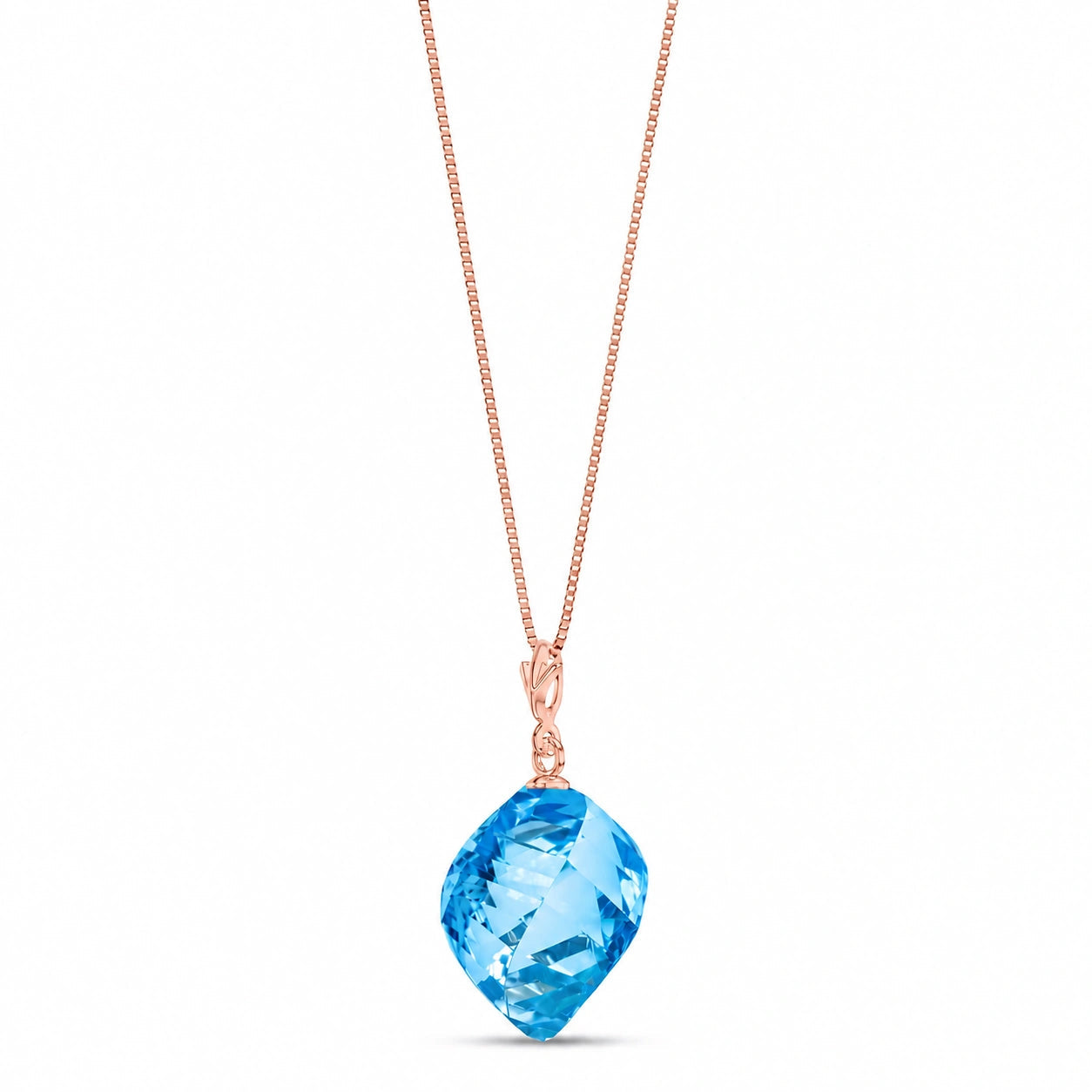 Rose Gold Pendant Necklace White Topaz 10K — Malvina