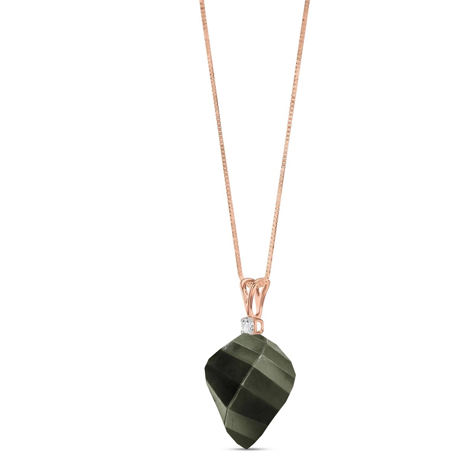 Rose Gold Pendant Necklace White Topaz 10K — Malvina