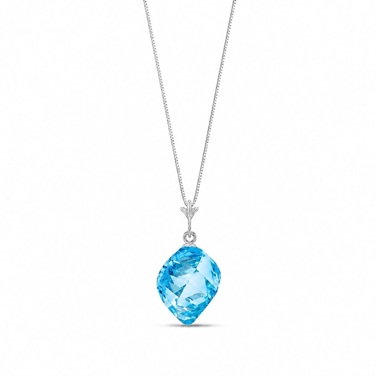 White Gold Pendant Necklace White Topaz 10K — Malvina