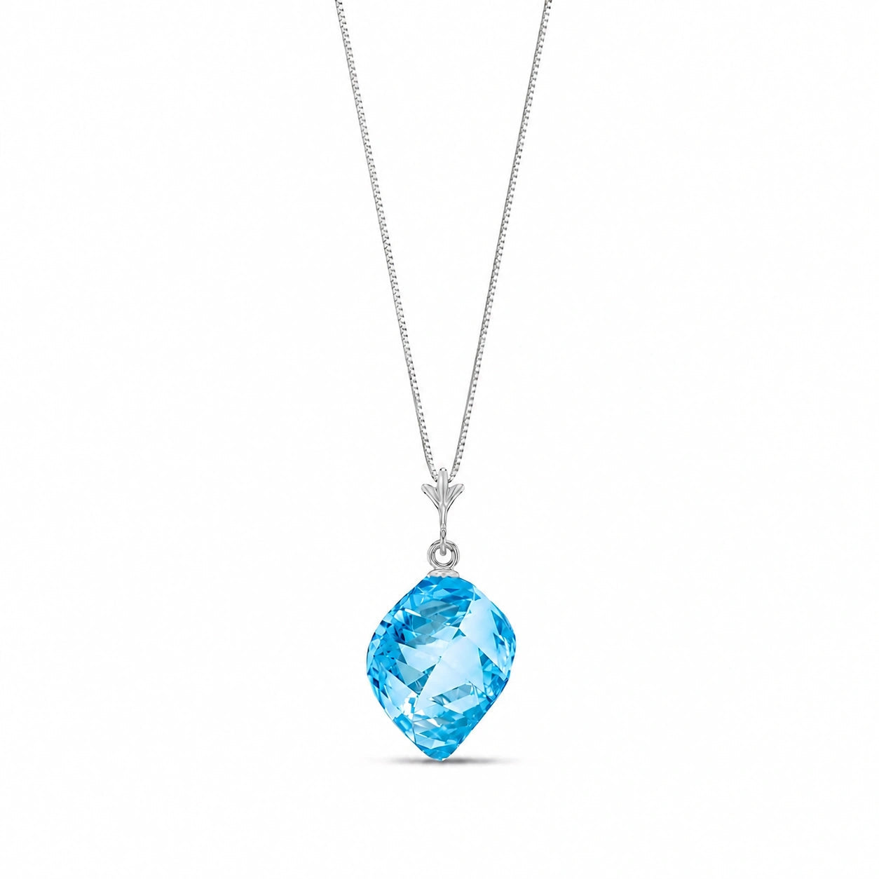 White Gold Pendant Necklace White Topaz 10K — Malvina