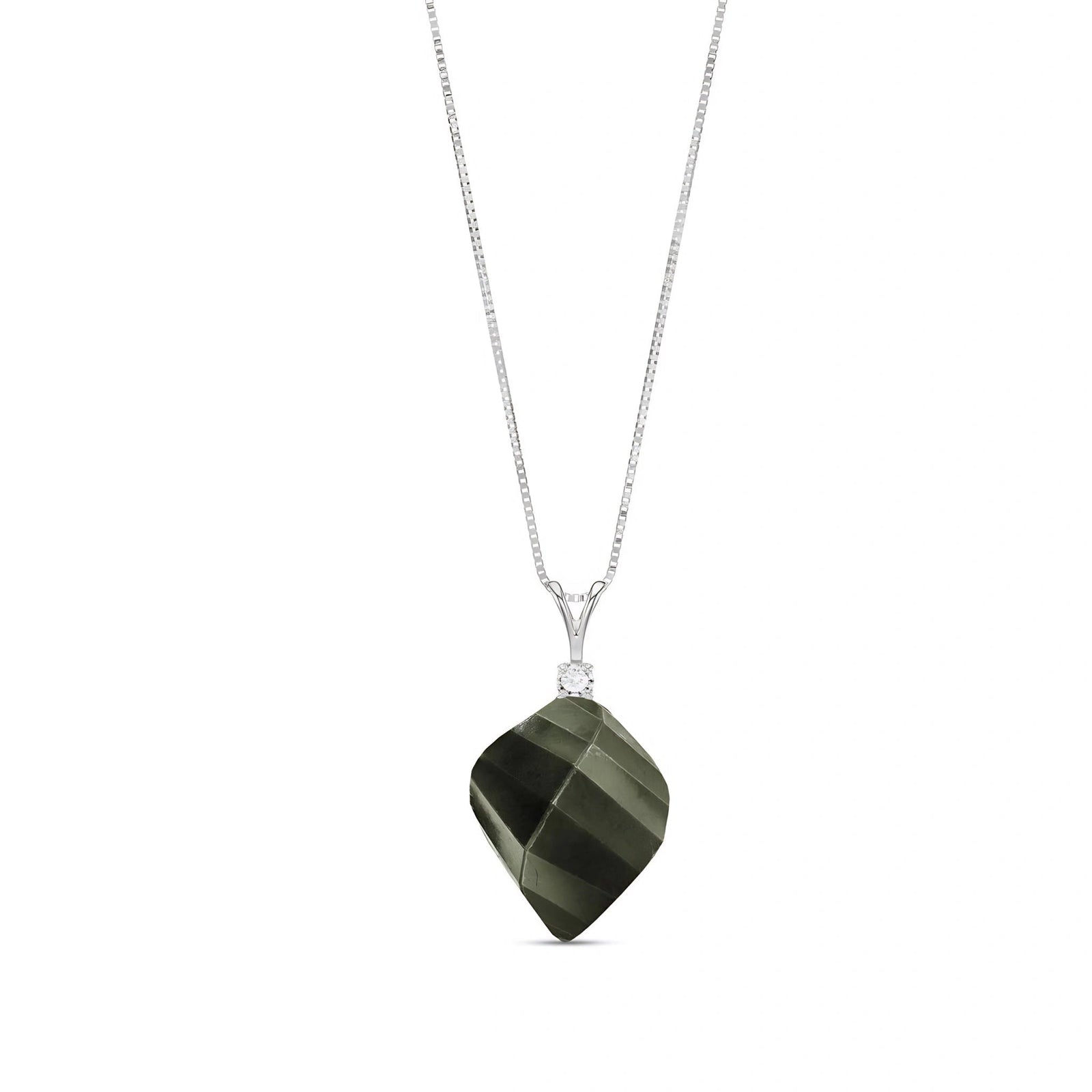 White Gold Pendant Necklace White Topaz 10K — Malvina